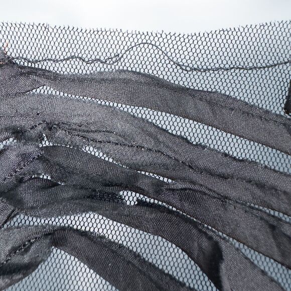 Mesh Ribbon Trim Sheer Mini Dress Medium Large Gothic Whimsigoth Fairy Grunge - Picture 8 of 16